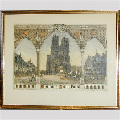 Lot 72 - Artist Unknown INTERIOR OF NOTRE DAME and...