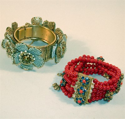 Lot 340 - Two Miriam Haskell Bracelets American, 1950s...