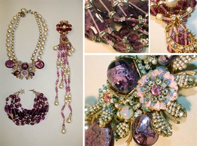 Lot 338 - Group of Miriam Haskell Purple Jewelry...