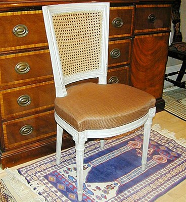 Lot 313 - Set of Eight Louis XVI Style Painted Dining...