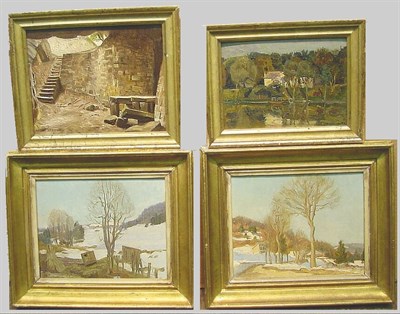 Lot 39 - Andre Leroux French, 20th century SNOW COVERED...
