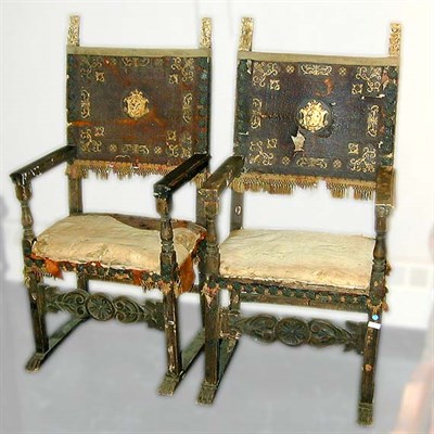 Lot 130 - Pair of Spanish Baroque Style Stained Wood...