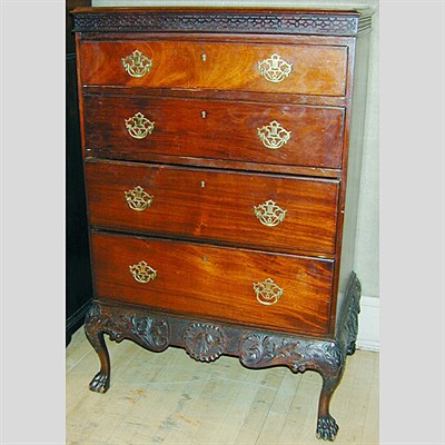 Lot 209 - Chippendale Style Mahogany Tall Chest of Drawers