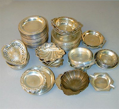 Lot 329 - Group of Sterling Silver Nut Dishes, Ashtrays...