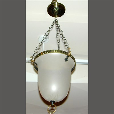 Lot 378 - Victorian Brass and Glass Lantern Of flaring...