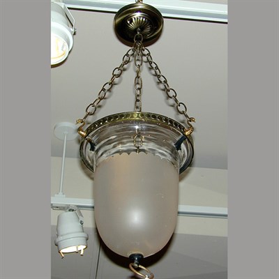 Lot 379 - Victorian Brass and Glass Lantern Of flaring...