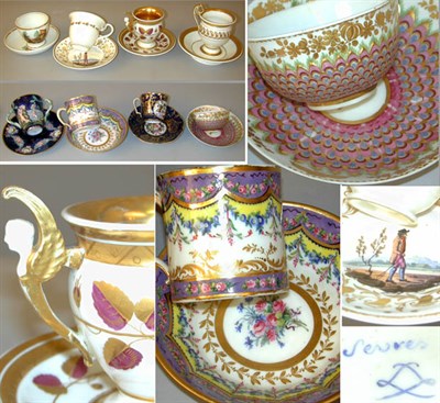 Lot 427 - Group of Eight Continental Porcelain Cups and...