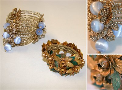 Lot 384 - Two Miriam Haskell Wrap Bracelets American,...