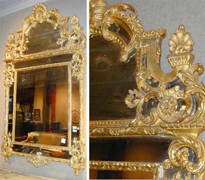 Lot 415 - Rococo Style Gilt Carved Wood Mirror With...