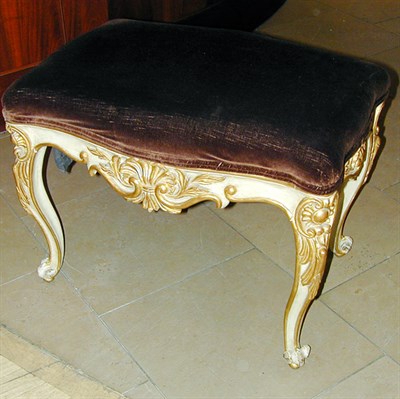 Lot 411 - Louis XV Style Painted and Parcel Gilt Carved...