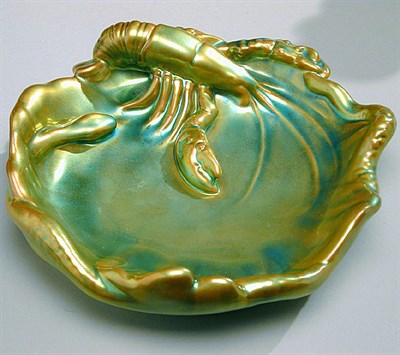 Lot 152 - Zsolnay Pottery Ashtray Molded with a lobster,...