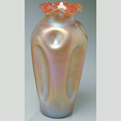 Lot 134 - Unsigned Loetz Glass Vase Of tall ovoid form,...