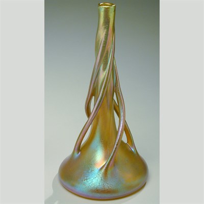 Lot 163 - Unsigned Loetz Glass Vase Of trumpet form,...