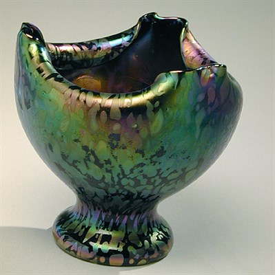 Lot 132 - Unsigned Loetz Glass Vase Of goblet form, with...