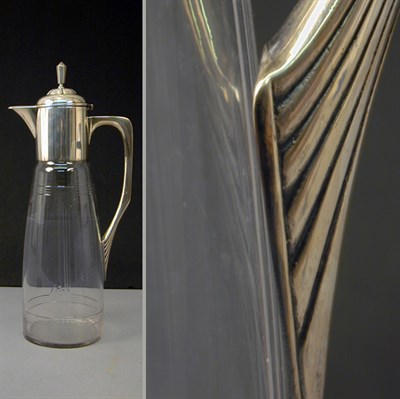 Lot 301 - Art Deco Silver Plate Mounted Glass Ewer