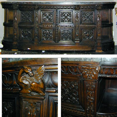 Lot 296 - Baroque Style Walnut Server The D-shaped...