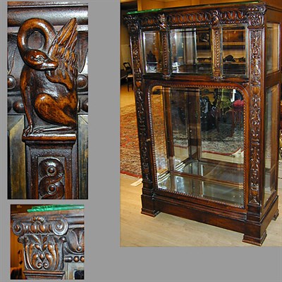Lot 452 - Renaissance Revival Walnut Vitrine The marble...