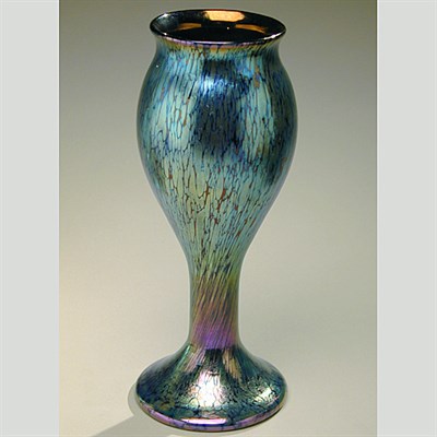 Lot 158 - Loetz Glass Vase Of goblet form, in blue...