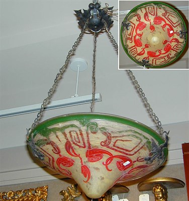 Lot 166 - Le Verre Francais Cameo Glass Chandelier Of...