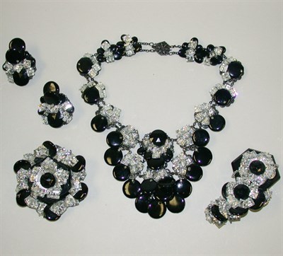 Lot 333 - Miriam Haskell Black and Crystal Suite...
