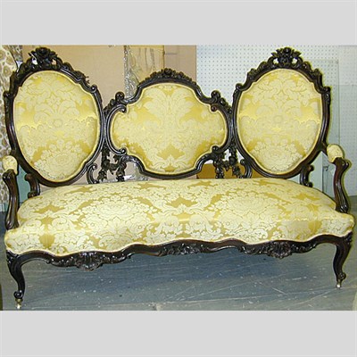 Lot 404 - Victorian Mahogany Triple-Back Settee The...