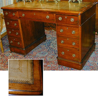 Lot 307 - Victorian Walnut Double-Pedestal Desk The...