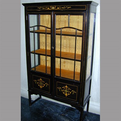 Lot 301 - Victorian Painted Wood Vitrine The case...