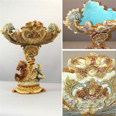 Lot 437 - Continental Majolica Center Bowl The...