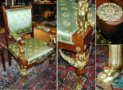 Lot 465 - Pair of Empire Style Gilt-Bronze Mounted...