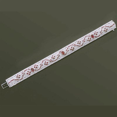 Lot 276 - Ruby and Diamond Bracelet 18 kt. white gold,...