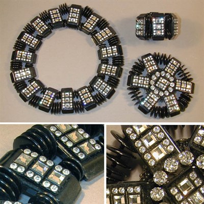 Lot 389 - Miriam Haskell Black Collarette Suite American,...