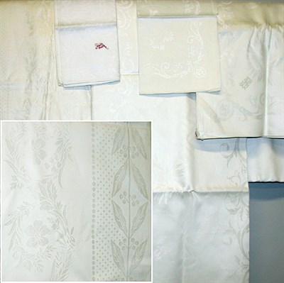 Lot 569 - Group of Damask Table Linens German, early...