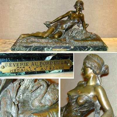 Lot 274 - Bronze Sculpture of a Nymph The figure reading...