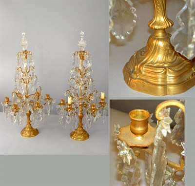 Lot 295 - Pair of Rococo Style Gilt-Bronze and Glass...