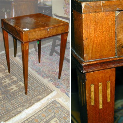 Lot 321 - Georgian Style Mahogany and Burl-Wood Side Table