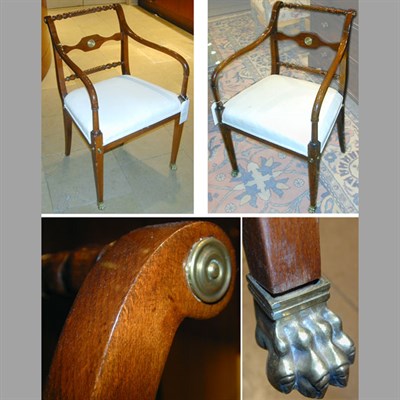 Lot 541 - Pair of Regency Style Mahogany Armchairs