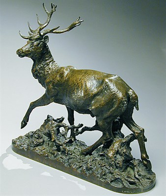 Lot 489 - Bronze Sculpture of a Stag After a model by...