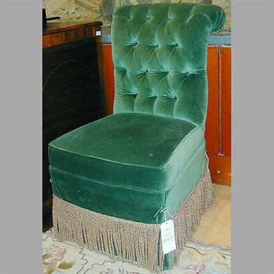 Lot 465 - Pair of Victorian Tufted Upholstered Side Chairs