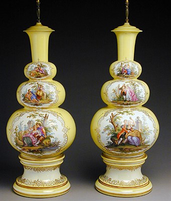 Lot 294 - Pair of Sevres Style Porcelain Vases Each...