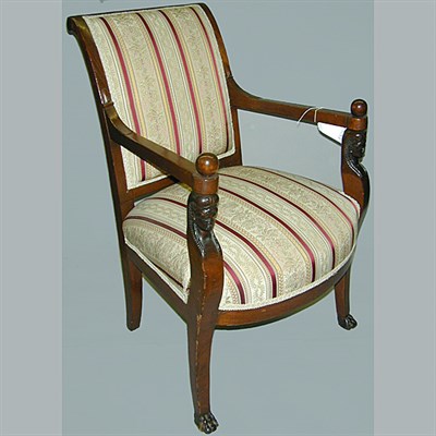 Lot 481 - Pair of Empire Style Upholstered Mahogany...