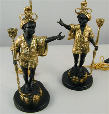 Lot 340 - Pair of Blackamoor-Form Gilt and...