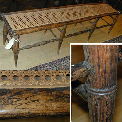 Lot 241 - Regency Rosewood Cane Seat Bench