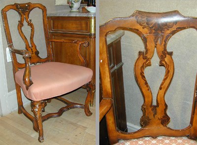 Lot 95 - Pair of Italian Rococo Style Painted Armchairs