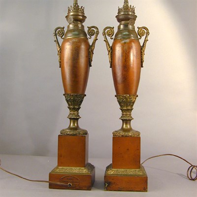 Lot 512 - Pair of Empire Style Gilt and Patinated-Metal...