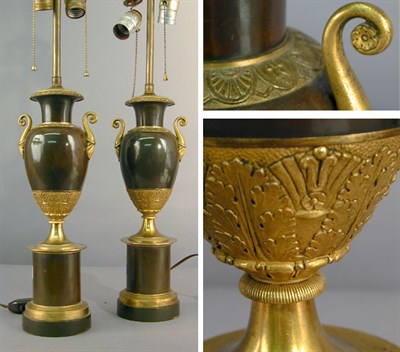 Lot 473 - Pair of Empire Style Gilt and Patinated-Metal...