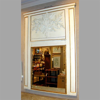 Lot 96 - Louis XVI Painted and Parcel Gilt Trumeau