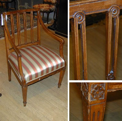 Lot 477 - Neoclassical Walnut Armchair