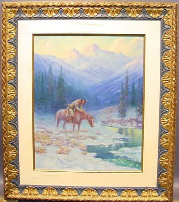 Lot 28 - Lone Wolf 1882-1962 LEADING A HORSE TO WATER...