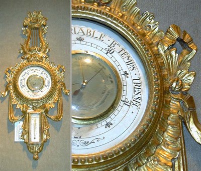 Lot 432 - Louis XVI Style Gilt Carved Wood Barometer
