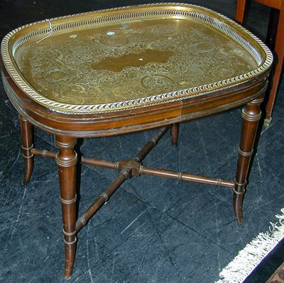 Lot 176 - Georgian Style Brass Tray on Stand